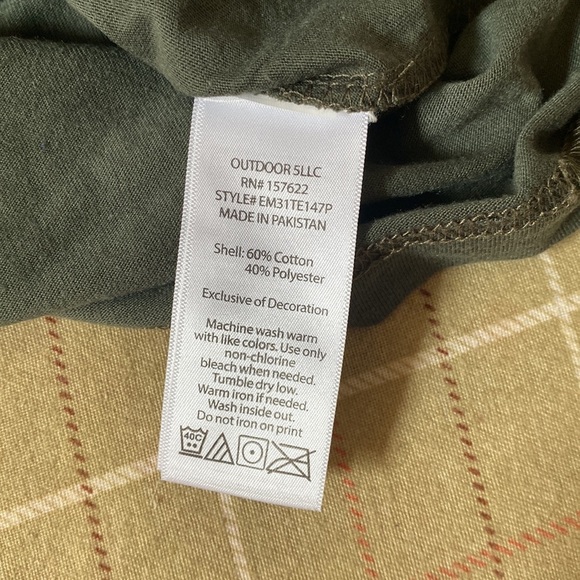 Eddie Bauer nwt cotton blend green long sleeve tee shirt pullover crew xl - Picture 8 of 12